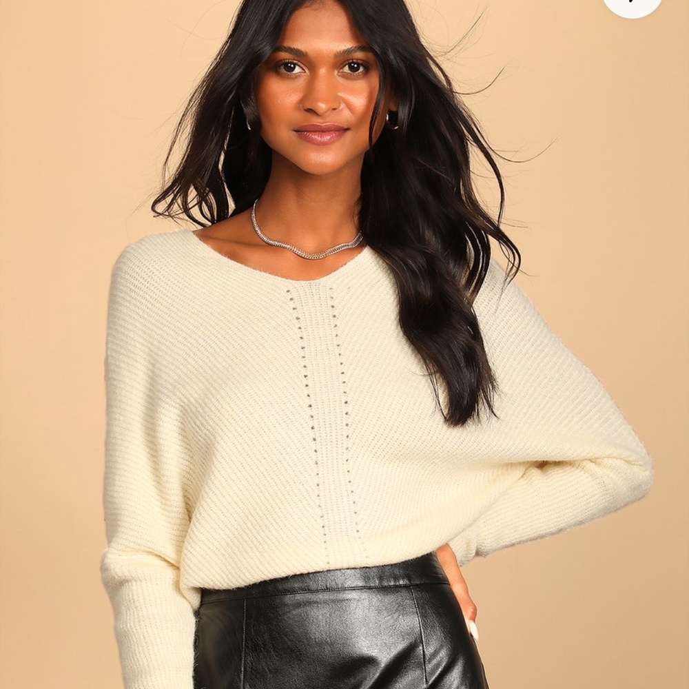 Lulus Emerson Beige Dolman Sleeve Sweater